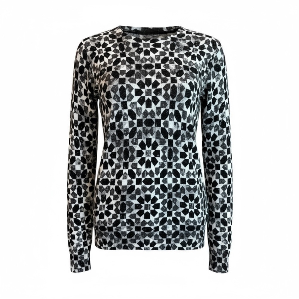 Michael Michael Kors Geometric Black White Print Sweatshirt MK Tops Rare Small